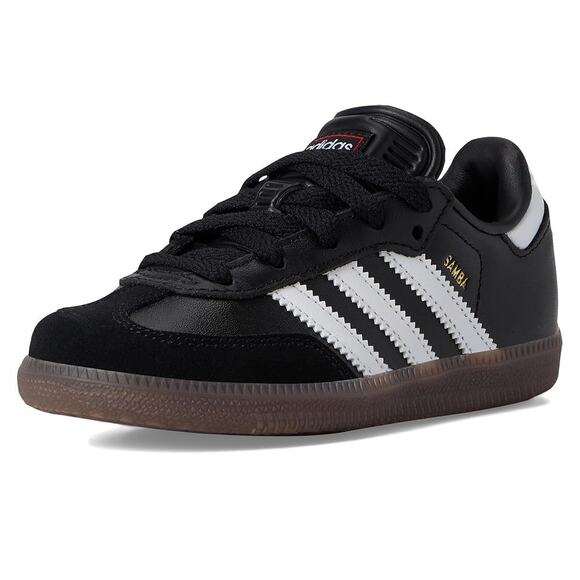 NWT adidas Unisex Samba Indoor Sneaker, Black/White/Gum-SZ 12.5 Little Kid - Picture 3 of 6